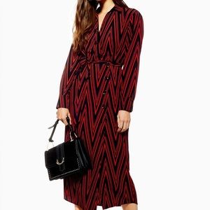 Asymmetrical chevron shirt dress by TopShop